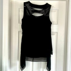 BCBG maxazria black nylon blouse